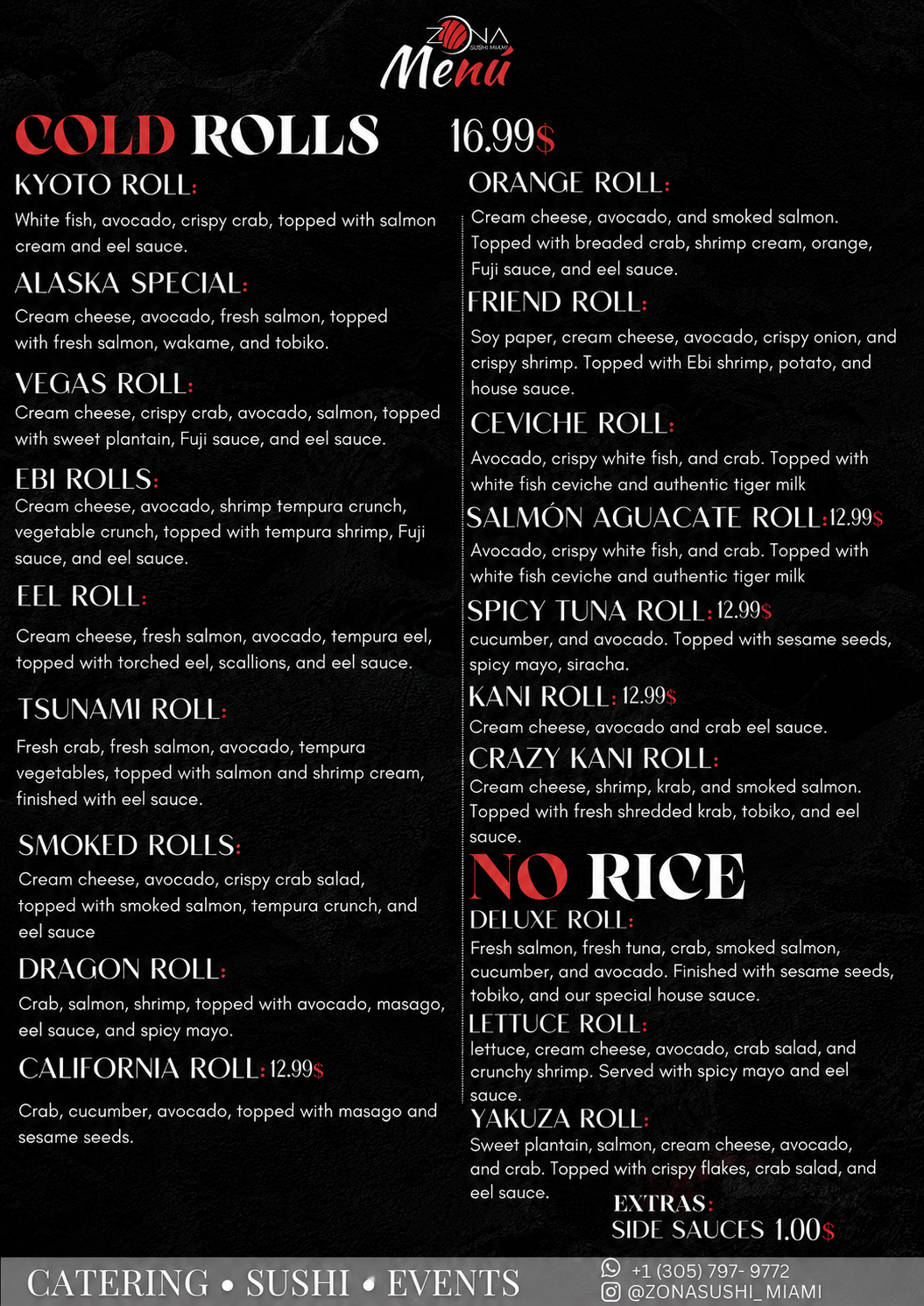 Zona Sushi — Cold Rolls & No Rice